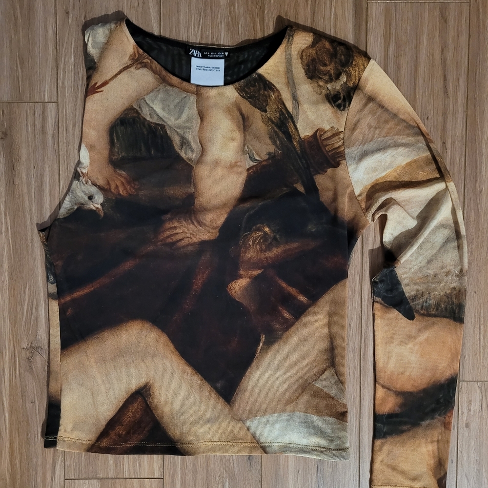 Artistic Print Long Sleeve Top